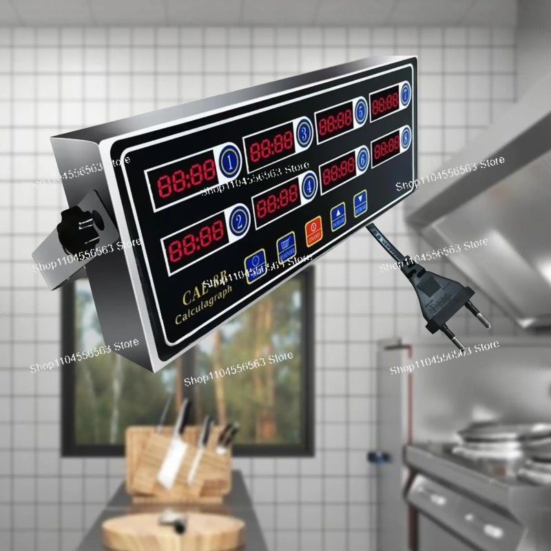 Home Cooking Channel - 8-Channel Commercial Digital Kitchen Timer, High-Precision