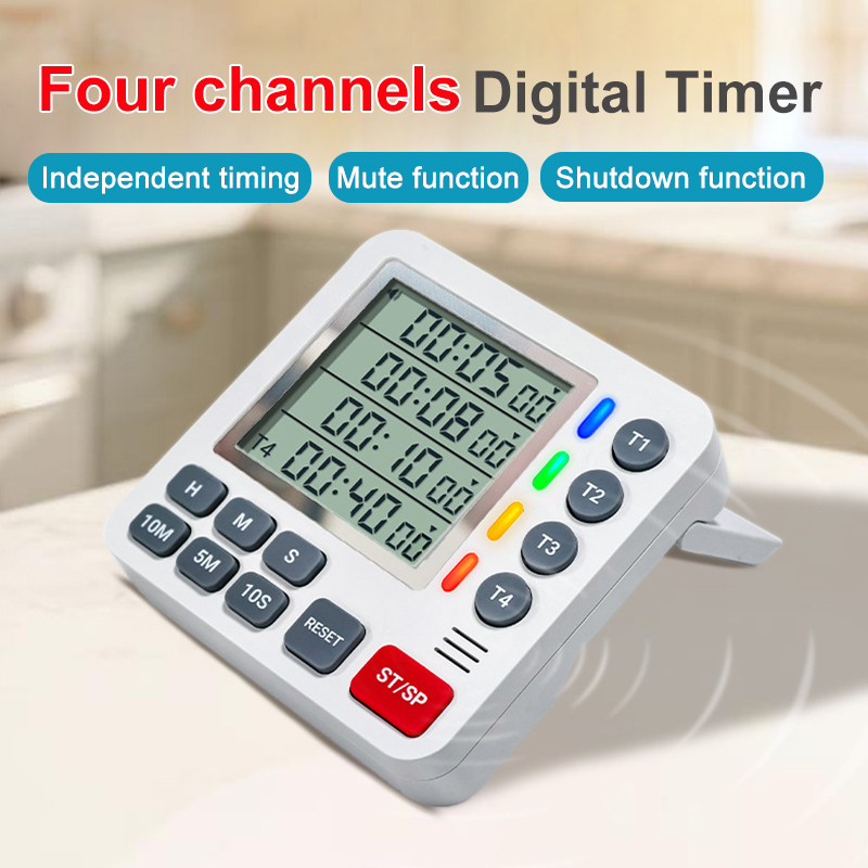 Home Cooking Channel - Magnetic Kitchen Timer 4 Channels Four