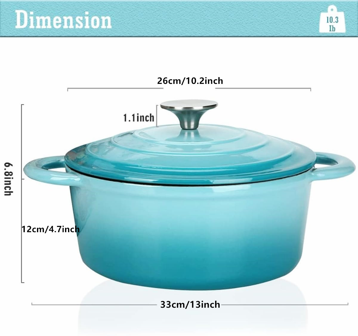 26cm Enameled Cast Iron Dutch  - огляд і ціна Dutch Oven Enamel