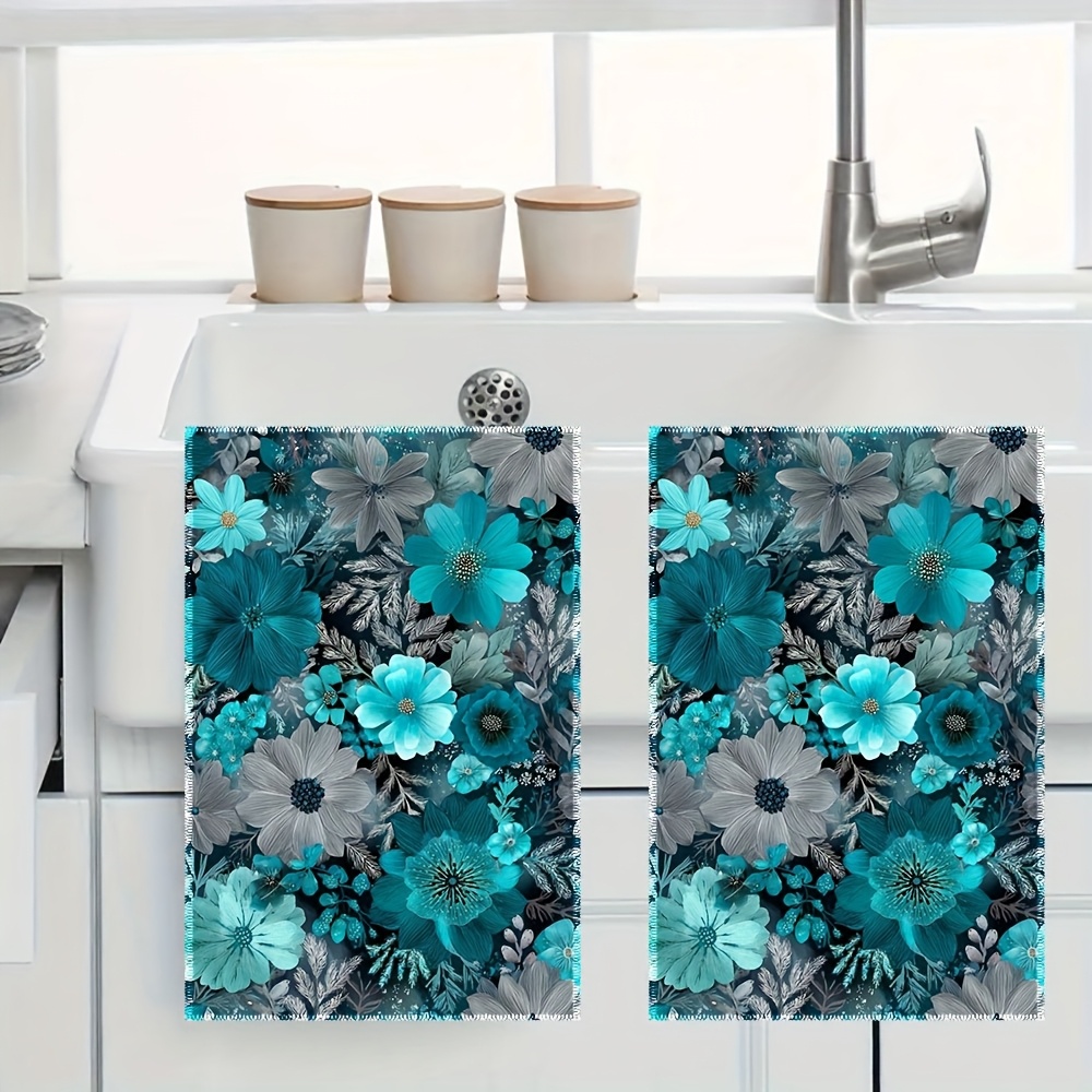 2Pcs, Blue Floral Kitchen Towe - огляд і ціна Home Cooking Is The Best