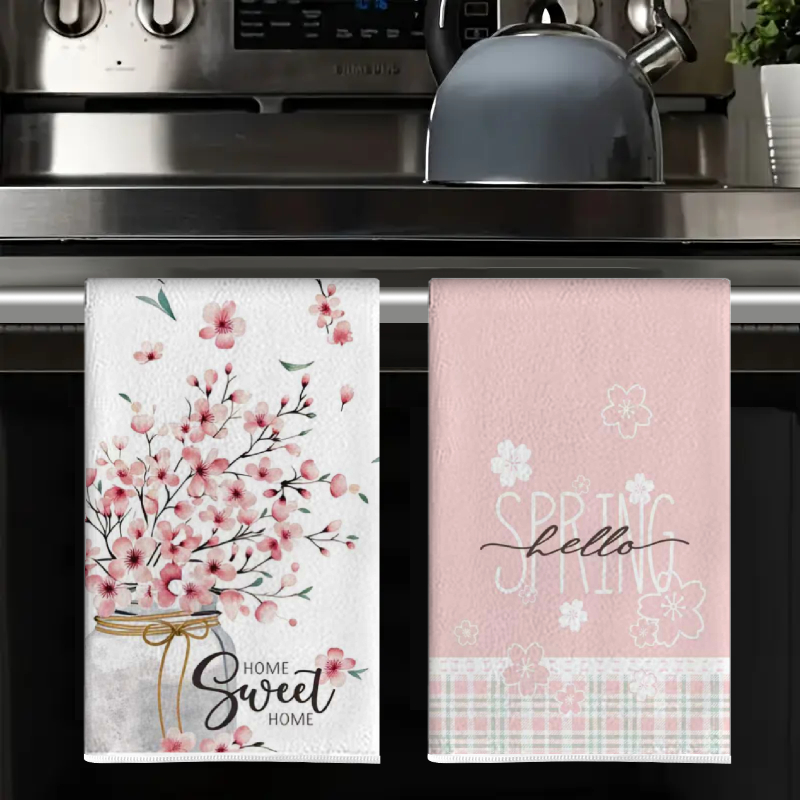 4Pcs, Spring Pink Floral Kitch - огляд і ціна Home Cooking Is The Best