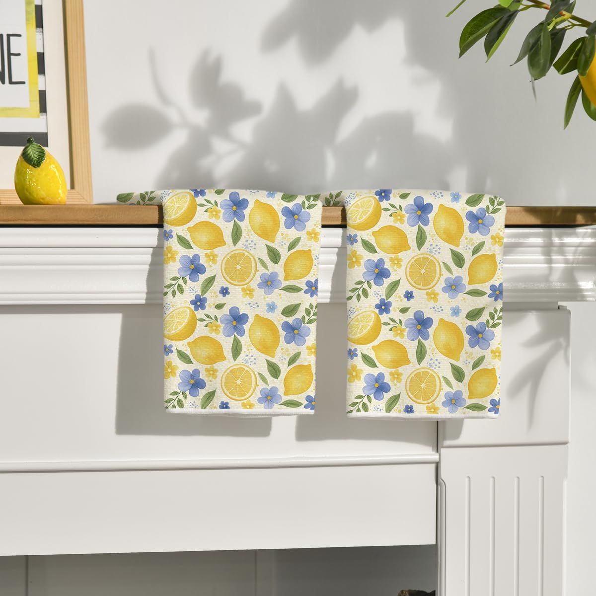 2Pcs, Blue Flower Lemon Kitche - огляд і ціна Home Cooking Is The Best