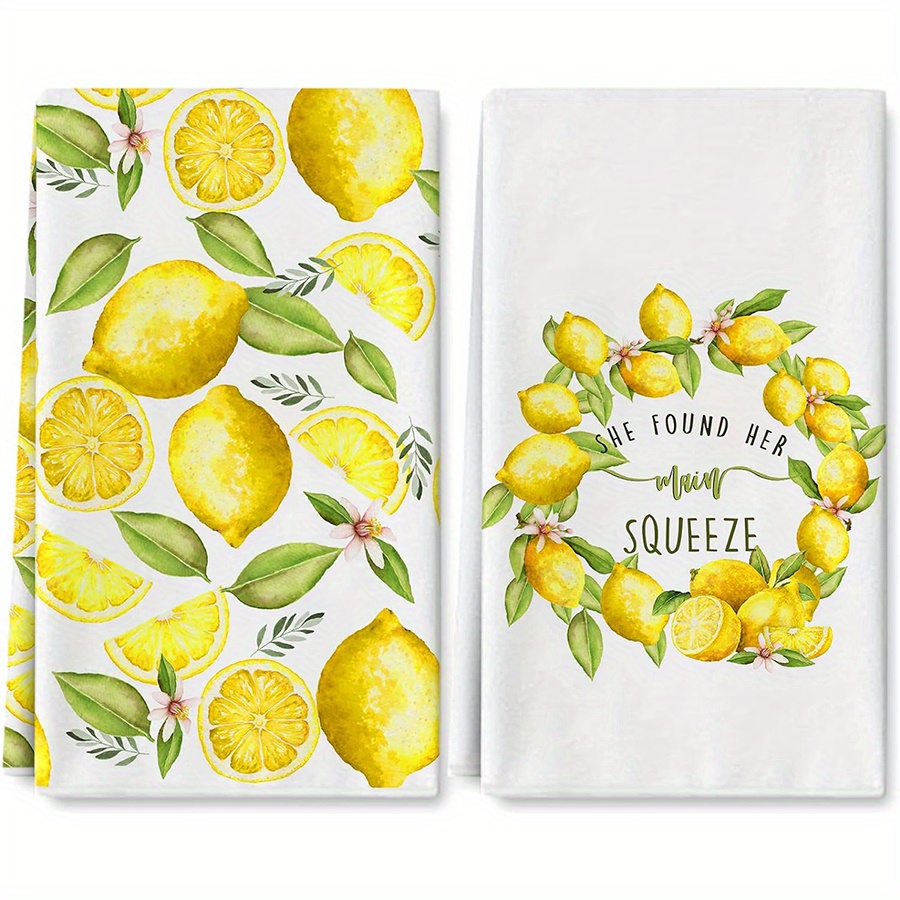 2Pcs, Lemon Wreath Kitchen Tow - огляд і ціна Home Cooking Is The Best