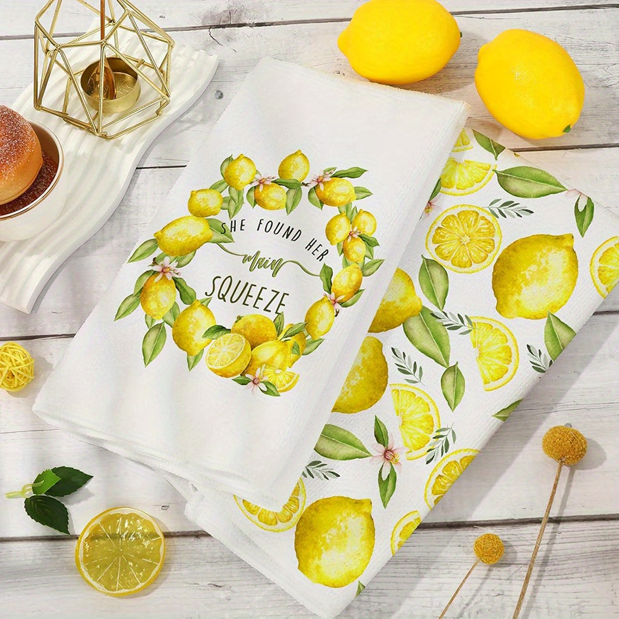 2Pcs, Lemon Wreath Kitchen Tow - огляд і ціна Home Cooking Is The Best