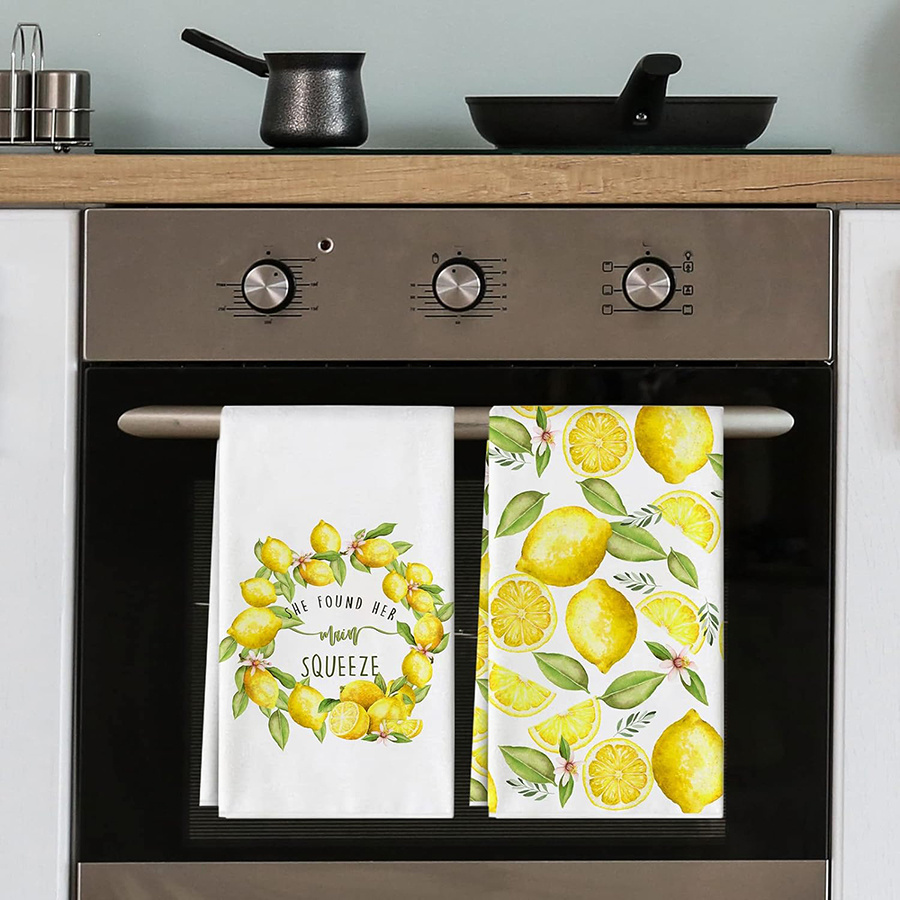 2Pcs, Lemon Wreath Kitchen Tow - огляд і ціна Home Cooking Is The Best