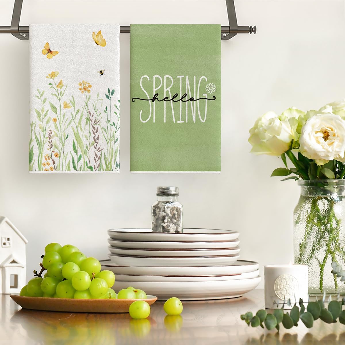4Pcs, Green Letter Floral Spri - огляд і ціна Home Cooking Is The Best
