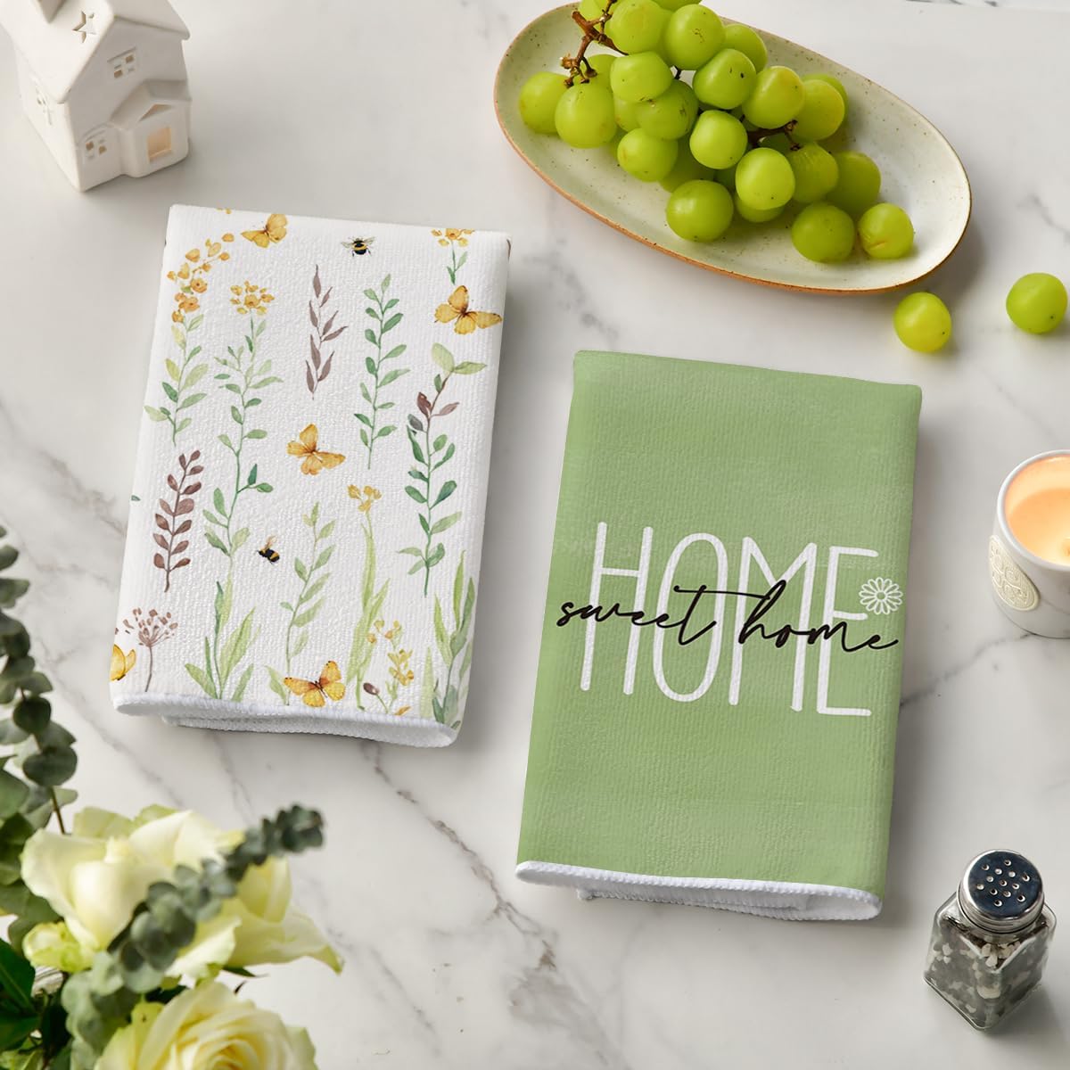 4Pcs, Green Letter Floral Spri - огляд і ціна Home Cooking Is The Best