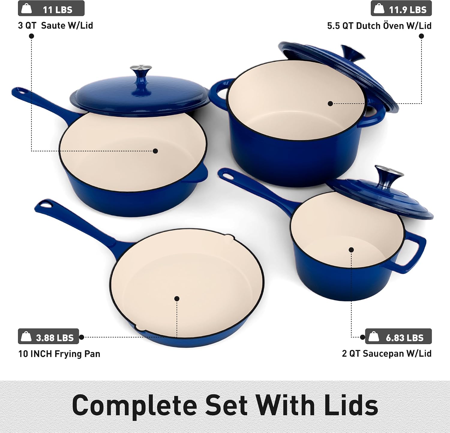 7 Piece Enameled Cast Iron Coo - огляд і ціна Dutch Oven Enamel