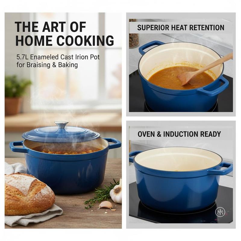 Enameled Cast Iron Dutch Oven, - огляд і ціна Dutch Oven Enamel