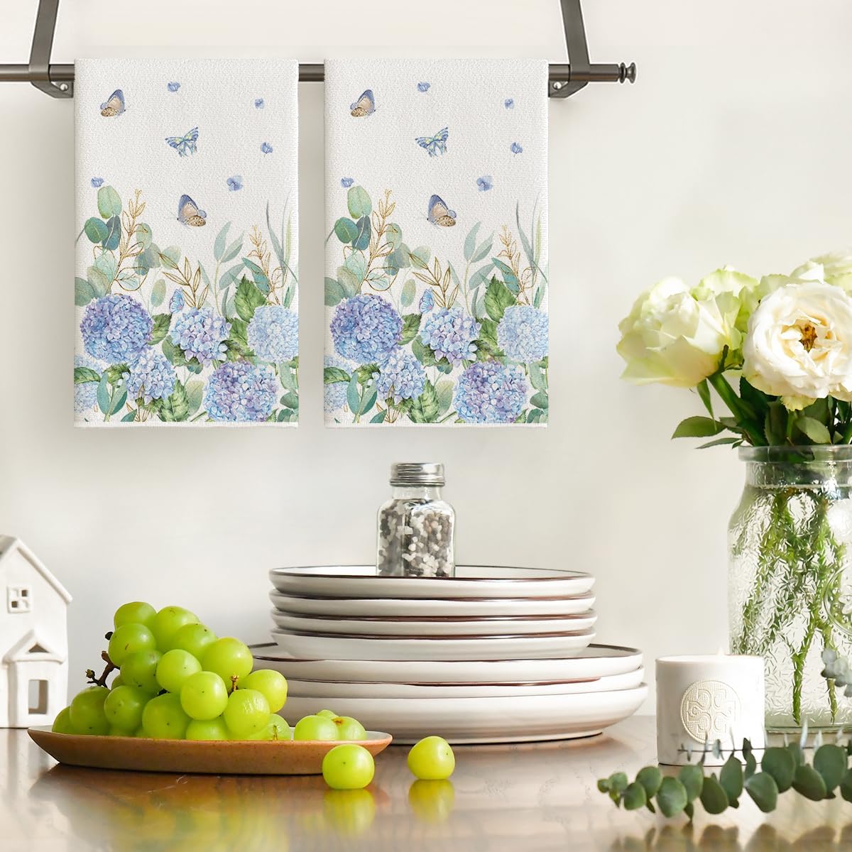 2Pcs, Butterfly Hydrangea Kitc - огляд і ціна Home Cooking Is The Best
