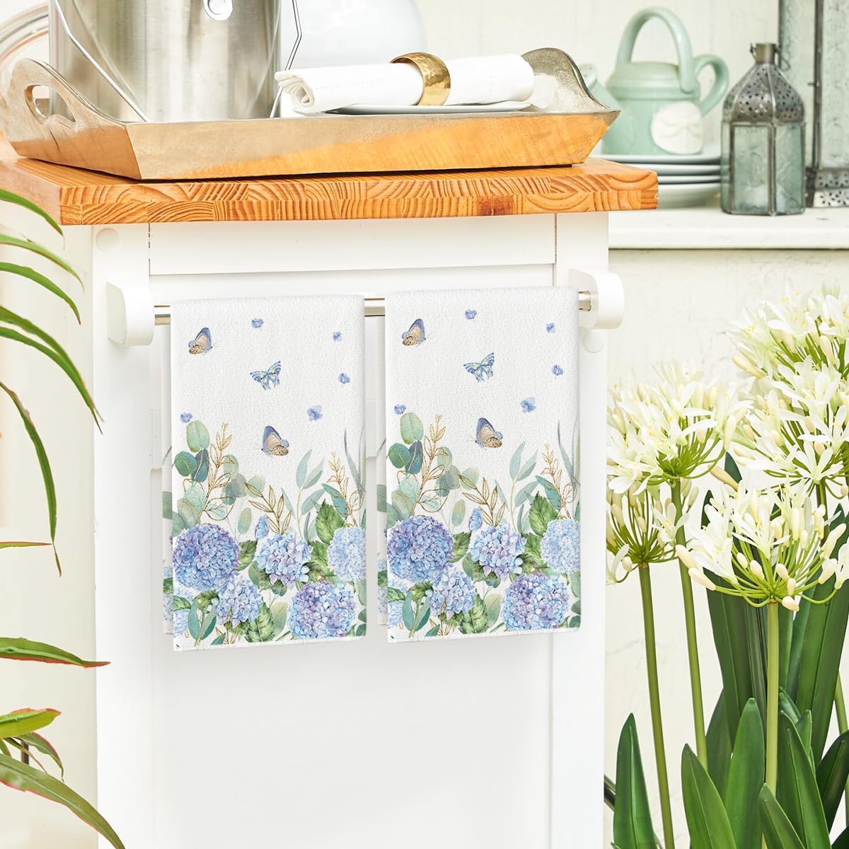2Pcs, Butterfly Hydrangea Kitc - огляд і ціна Home Cooking Is The Best