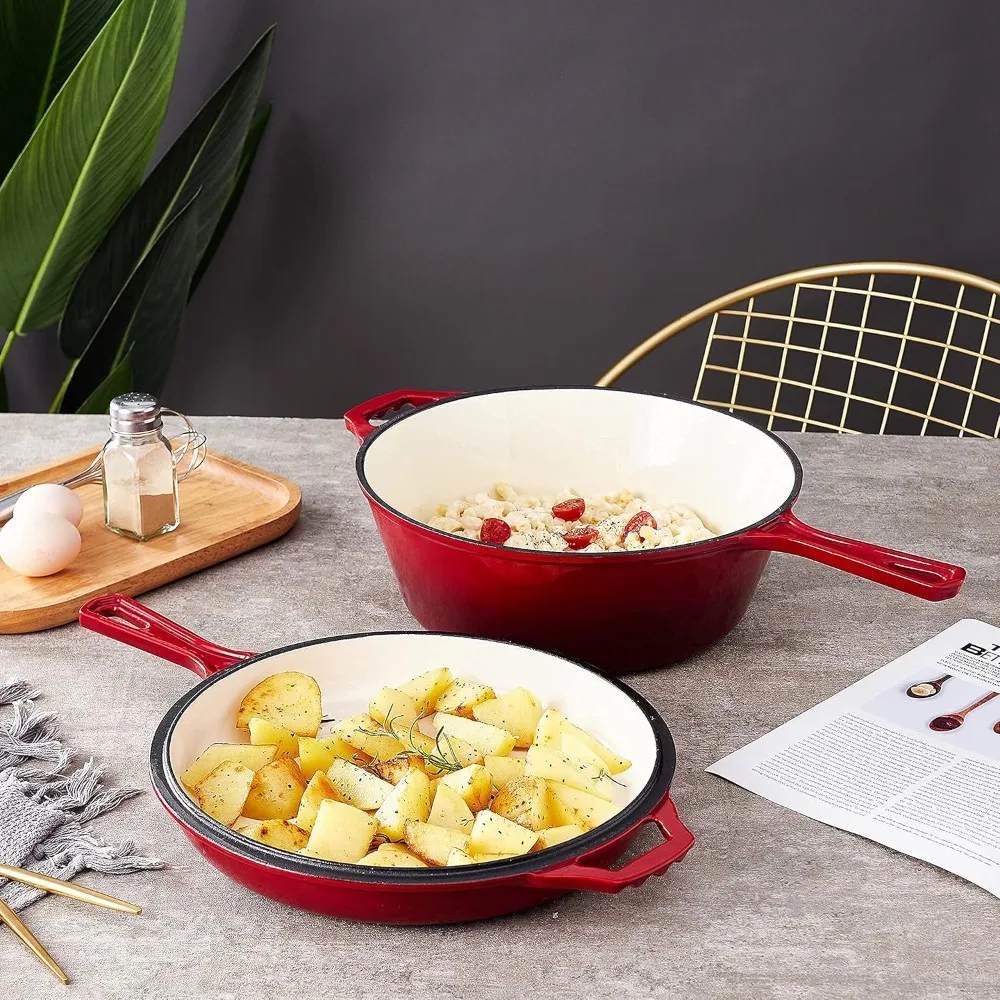 2-in-1 Cast Iron Enamel Oven w - огляд і ціна Dutch Oven Enamel