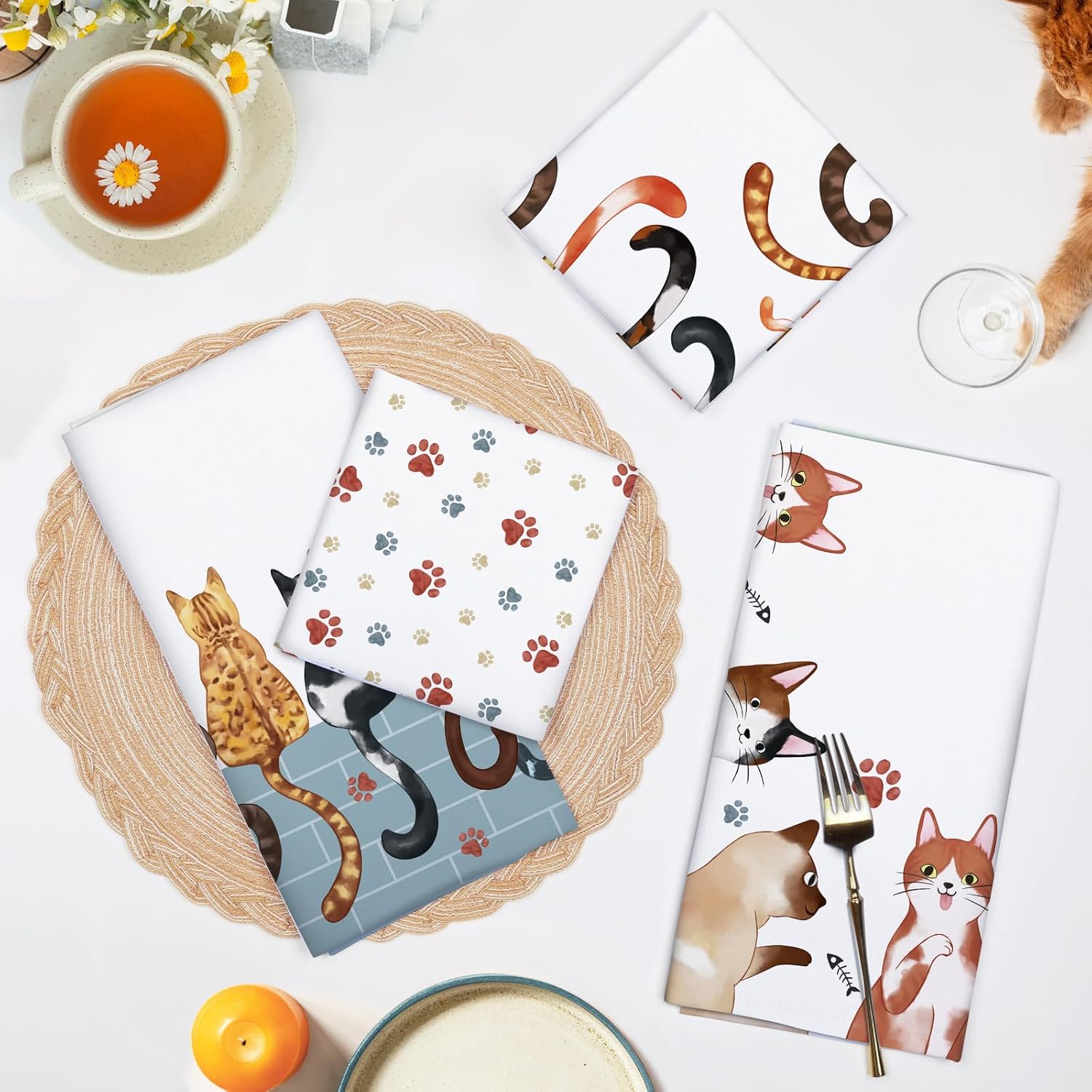 4Pcs, Cat Paw Print Tail Kitch - огляд і ціна Home Cooking Is The Best
